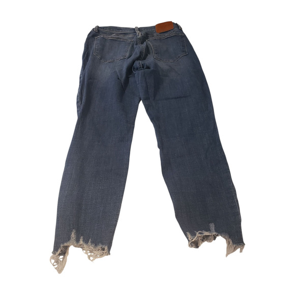 Lucky Brand Jeans Womens 10/30 Blue Button Fly Distressed Raw Hem Frayed Ankle - Picture 13 of 16